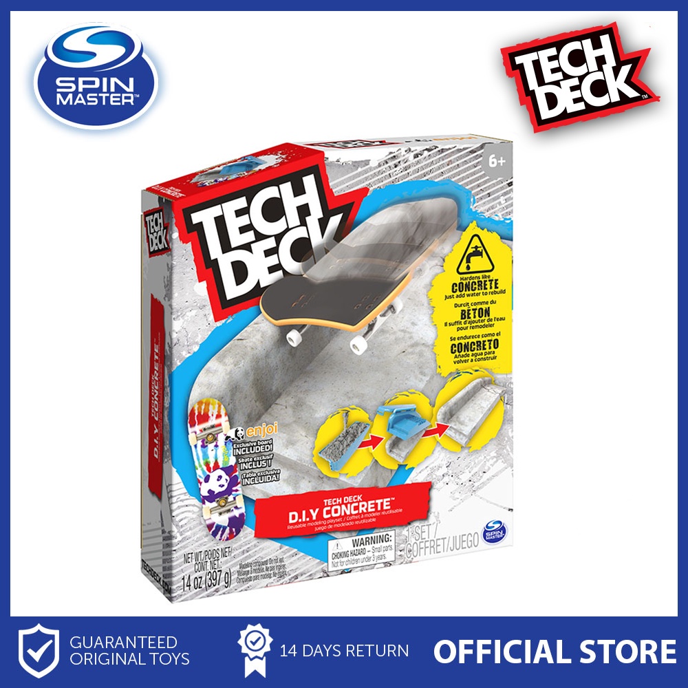 Tech Deck D.I.Y Concrete Ramp Playset with Exclusive 96mm Fingerboard ...
