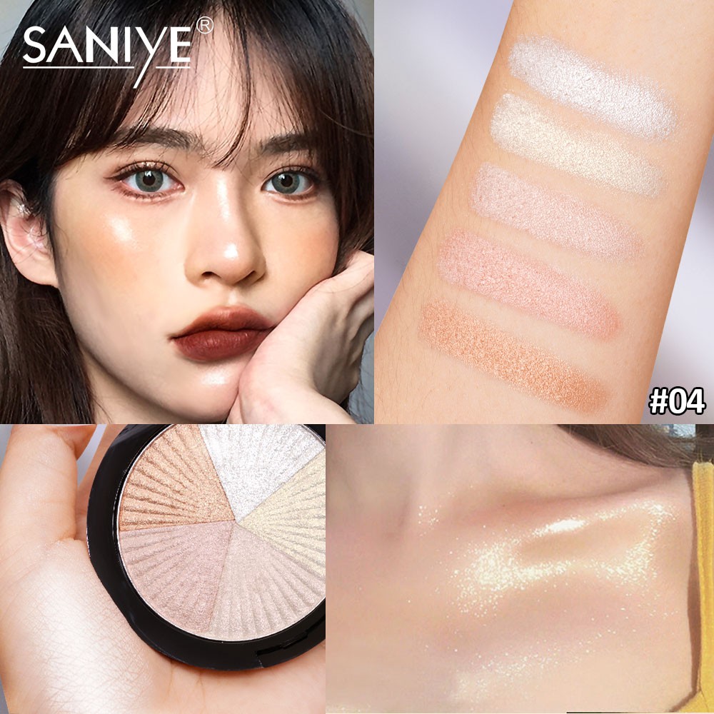 SANIYE 3 Colors Shimmer Highlighter Powder Contouring Glow Palette ...