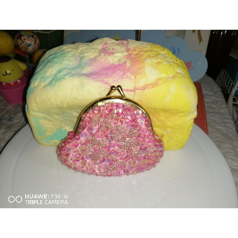 Rare Classy Beaded Pink Kisslock Purse 