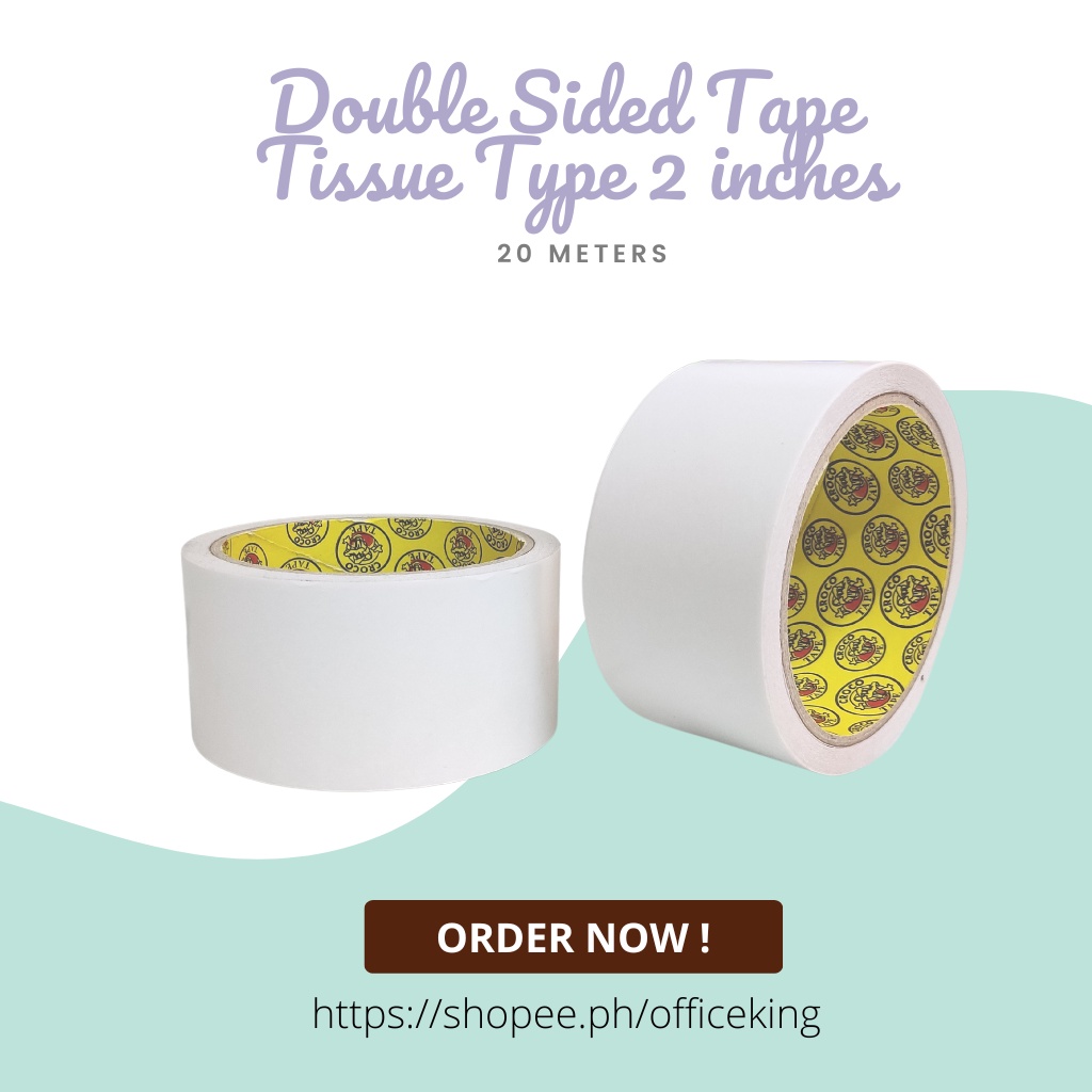 Double Sided Tape Tissue Type 2 inches x 10 meters | Shopee Philippines