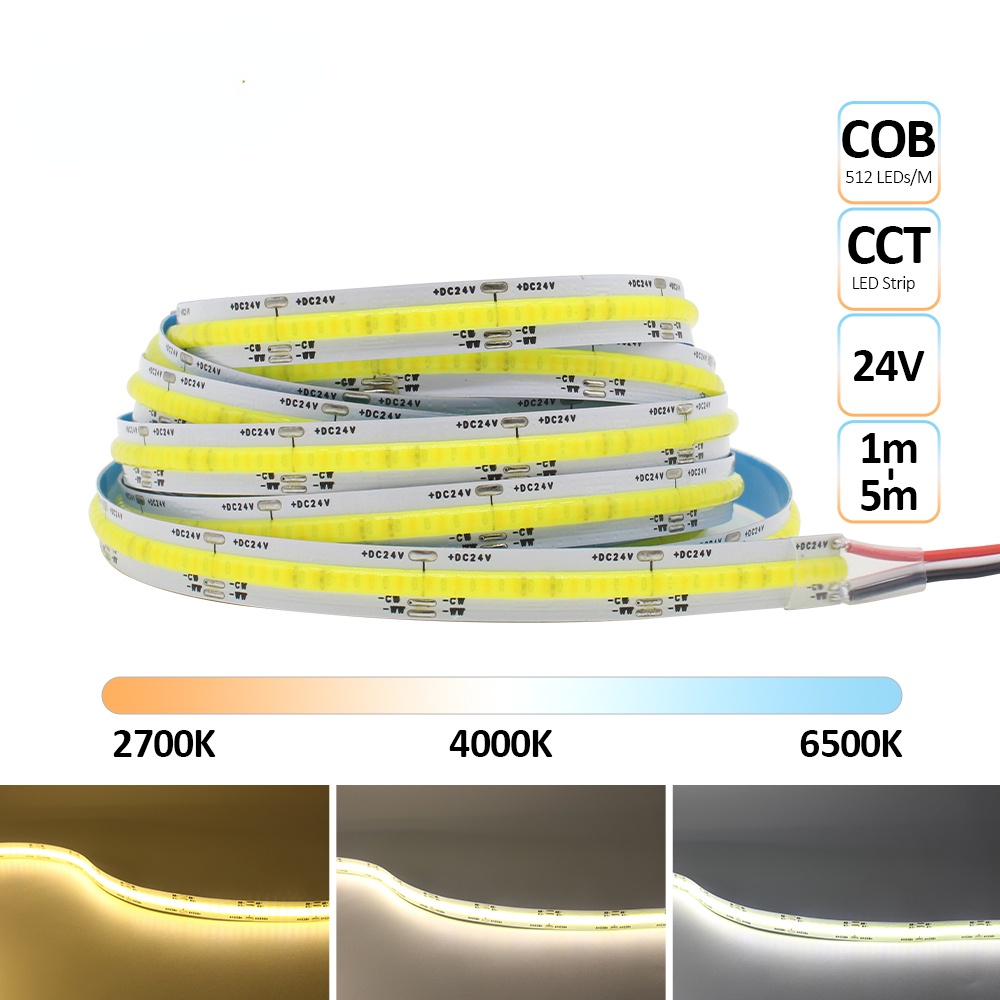 Fcob Cct Led Light Strip Leds High Density Flexible Fob Cob Mm Led Tape Ra Warm Cool