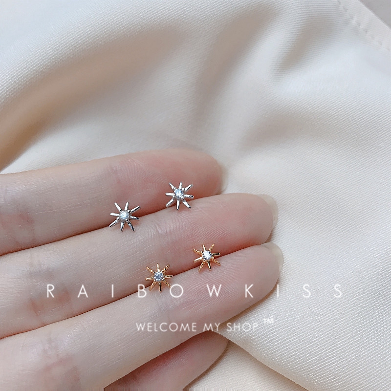 925 Sterling Silver Zircon Star Earrings main image 1