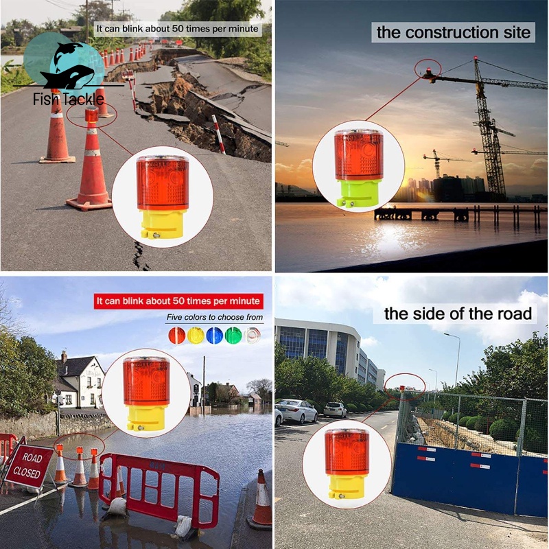 Waterproof LED Solar Strobe Warning Light, Safety Warning Caution ...