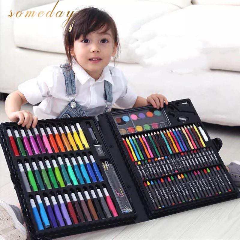 168 PCS Kids Super Mega ART Coloring Set Painting set Color Set Water Color  Pen Crayon Drawing set For Children Gifts Tools Kit Boys Girls Students  Christmas Birthday Holiday Festival Neon Book