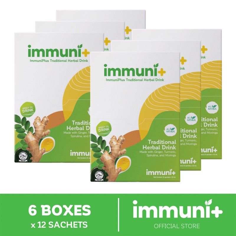 Immuni+ ImmuniPlus Traditional Herbal Drink 6 Boxes x 12 Sachets x 12ml ...