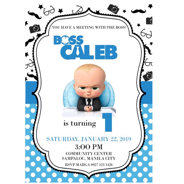 Baby Boss Invitation Theme 4r and 5r Shopee Philippines