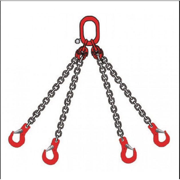 1T-3T 2legs 4 legs 1.5m Chain Sling With Lifting Hook G80 Chain Sling ...