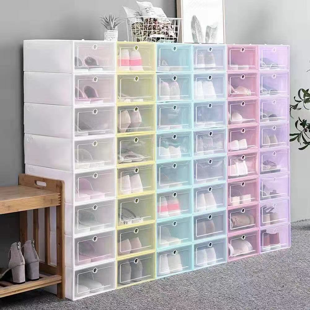 KUKU Colorful Stockable Shoe Box Storage Box Foldable Drawer Case ...