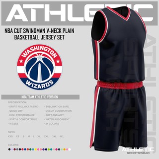 Sublimation Basketball V Neck Jerseys Wizards