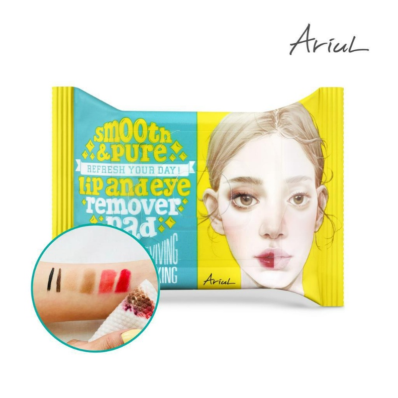 ARIUL Eye and Lip Makeup Remover Wipes 1 Portable Gentle and Nonirritating Deep Cleansing