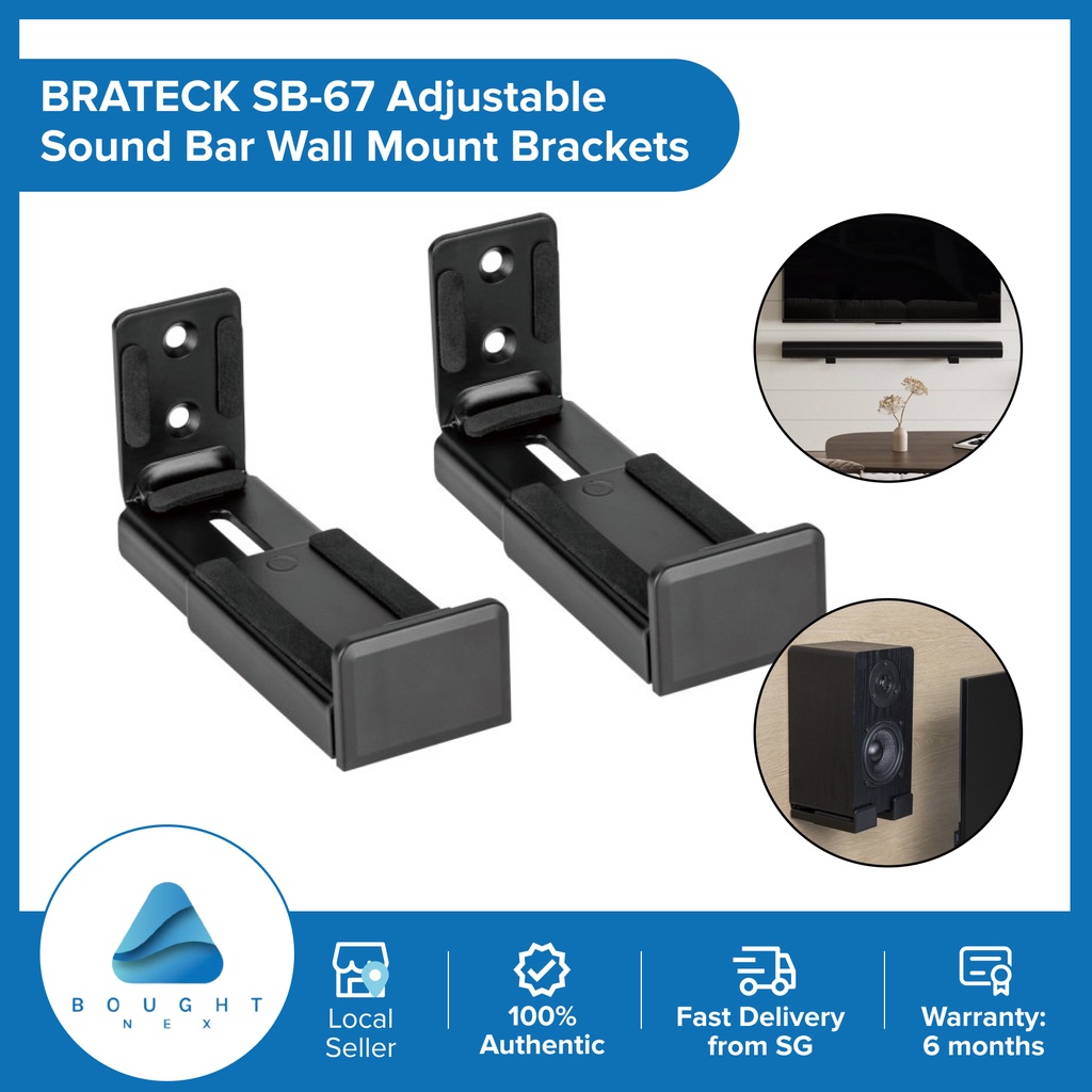 BRATECK SB67 Universal Adjustable Sound Bar Wall Mount Brackets