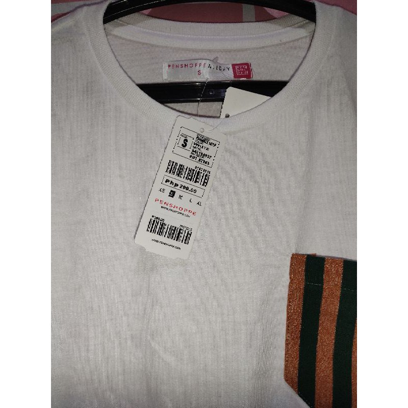 Penshoppe plain white clearance shirt