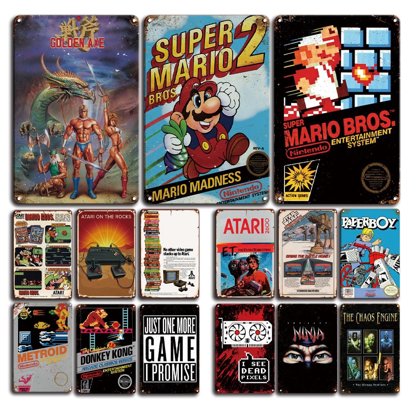 2024 Star Wars Game Poster Metal Billboard Tin Wall Sticker Super Mario