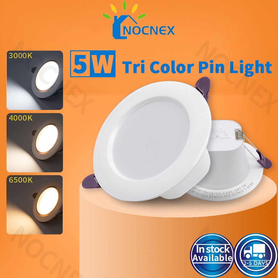 NOCNEX LED Tri Color Changing Pin Light Downlight 5W Embedded Ceiling ...
