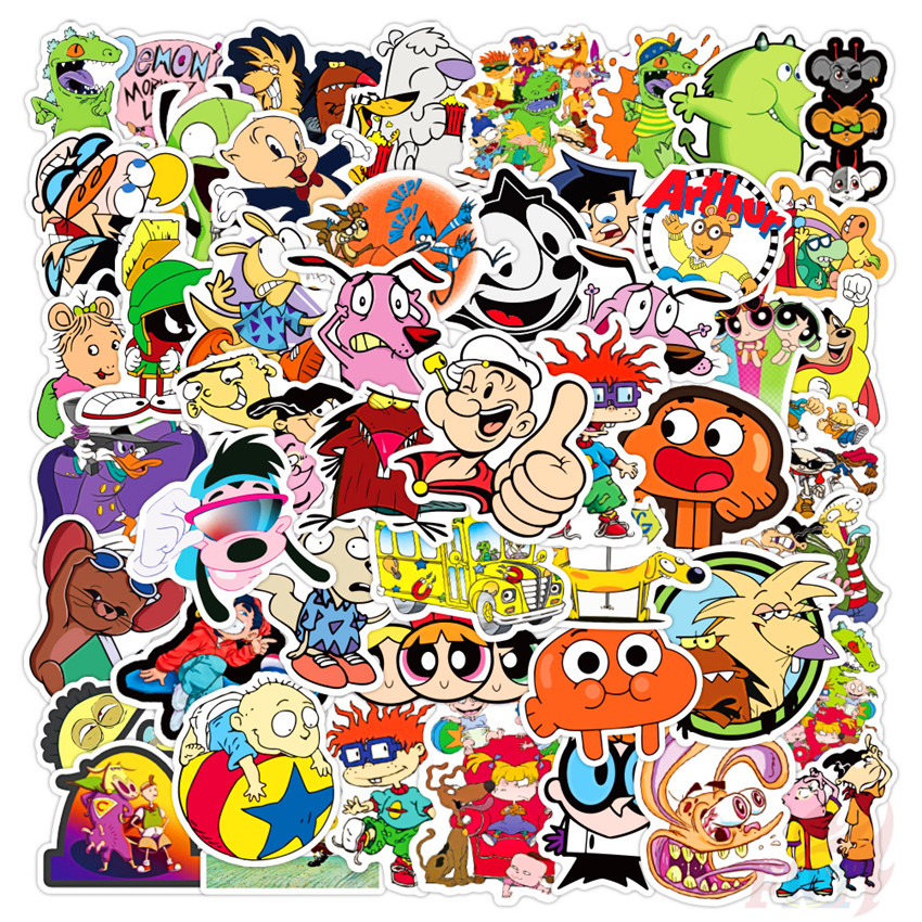 100 Pcs Mixed Cartoon Sticker For Luggage Skateboard Phone Laptop