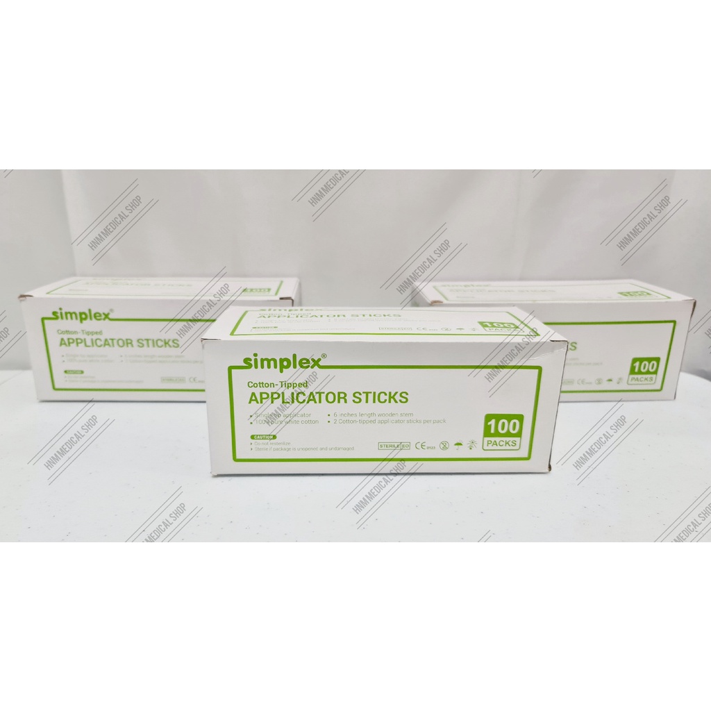 Cotton Applicator Sticks Sterile SIMPLEX 100pcs/bx | Shopee Philippines