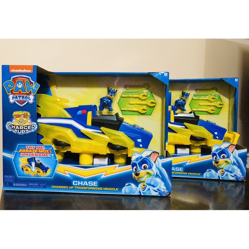 Paw Patrol Mighty Pups Charged Up Chase Transforming Deluxe Vehicle Xl Box Shopee Philippines