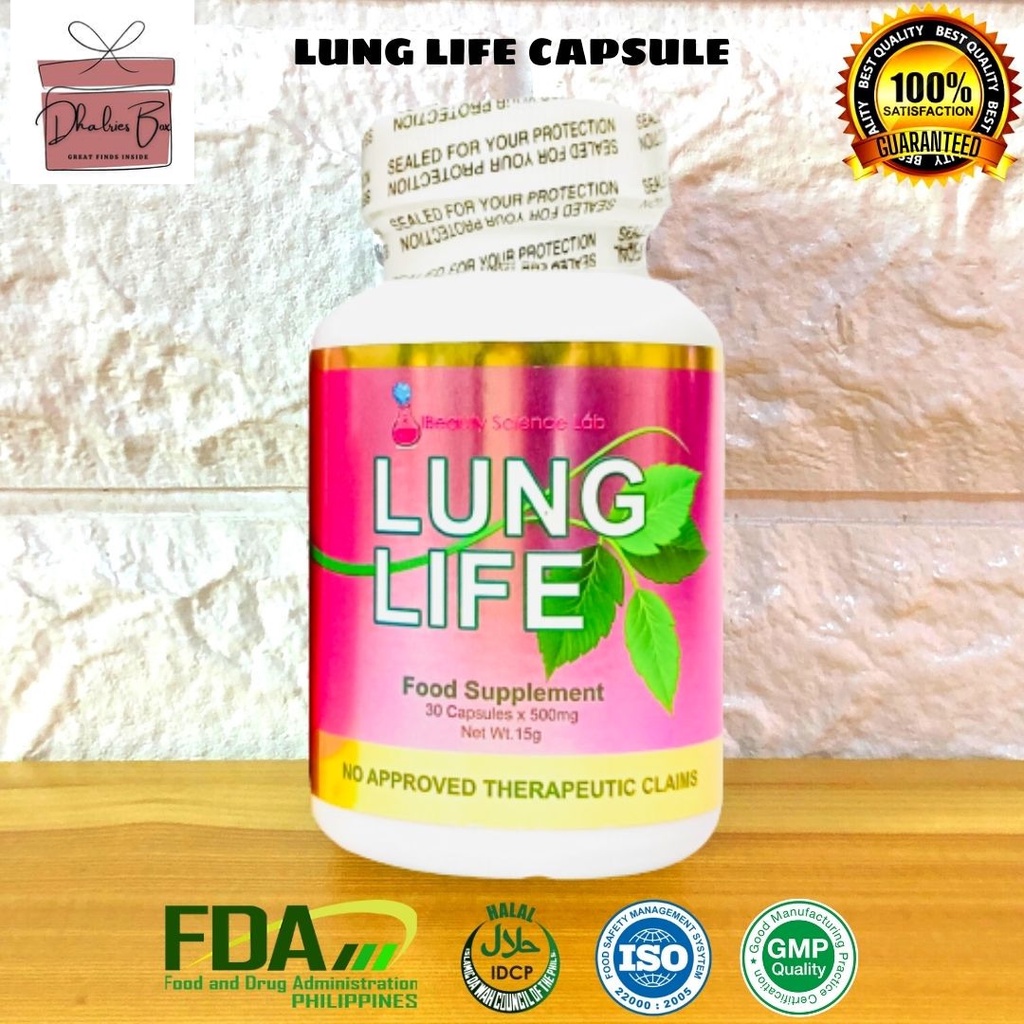 Lung Life Capsule Food Supplement 30 Capsules X 500 Mg Fda Approved And Halal Certified 5039