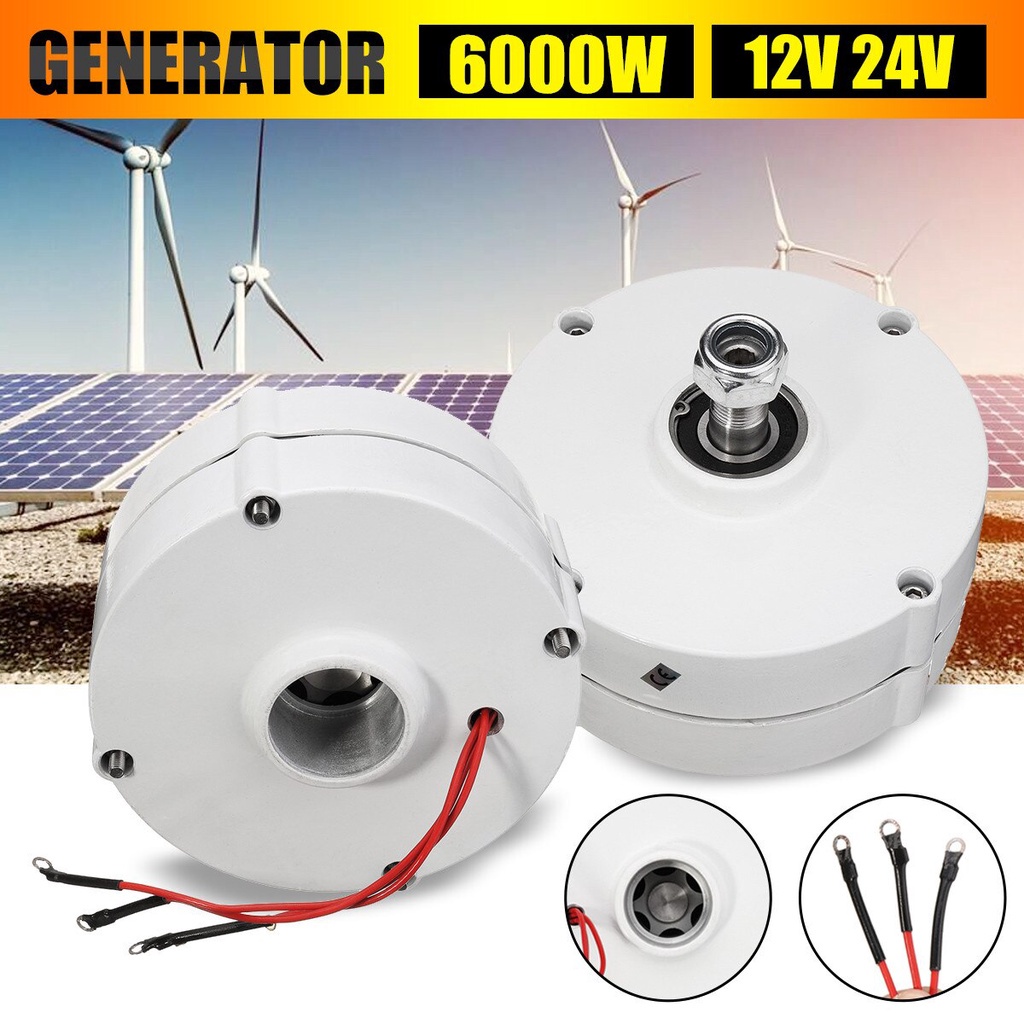 6000W 12V 24V 3 Phase Gearless Permanent Magnet AC Alternator For Wind ...