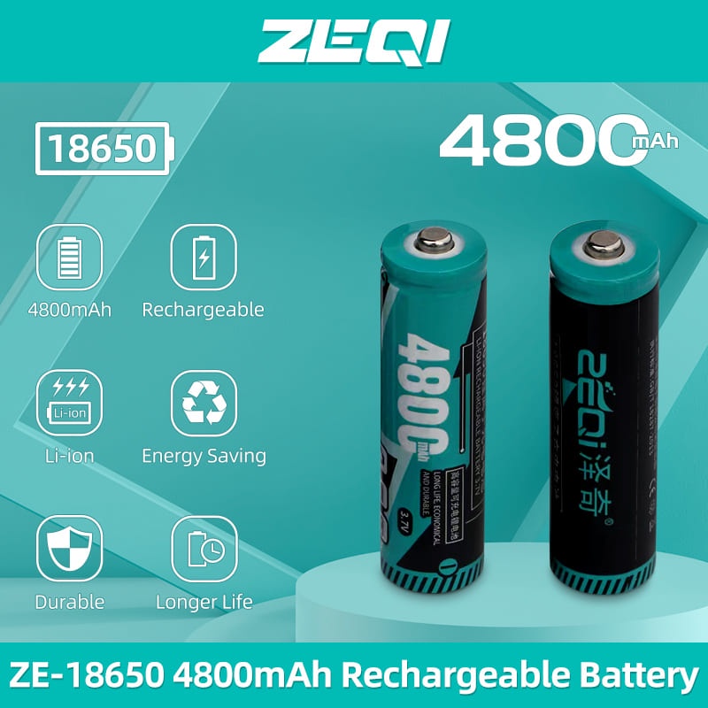 ZE 18650 4800mAh 3.7V Rechargeable Lithium ion Battery Shopee Philippines