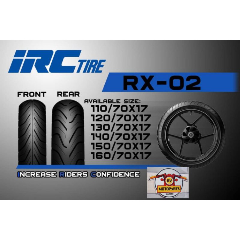Motorcycle Tire IRC RX-02 - 150/70-18 With Improved Grip & Mileage