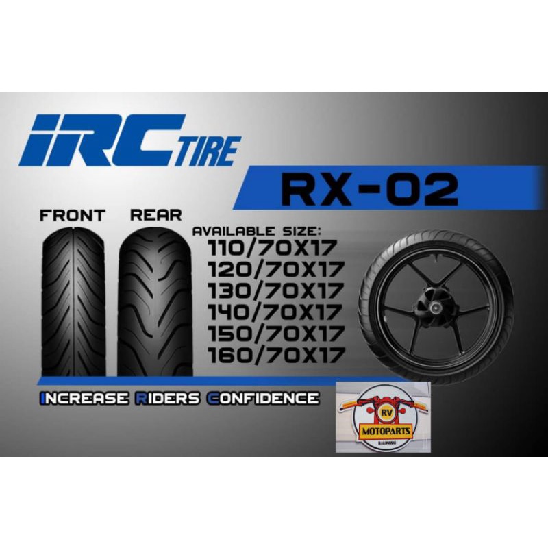 国内初の直営店 IRC RX02F セット 140/70-17 RX02R 100/80-17 タイヤ 