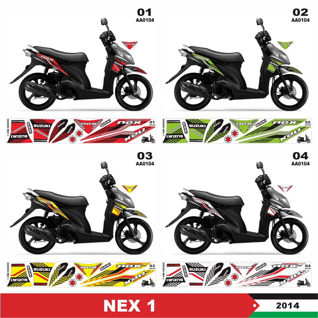 Suzuki Nex 1 2014 Striping Sticker Graphic Trim AA0104 Decal Arterizh ...