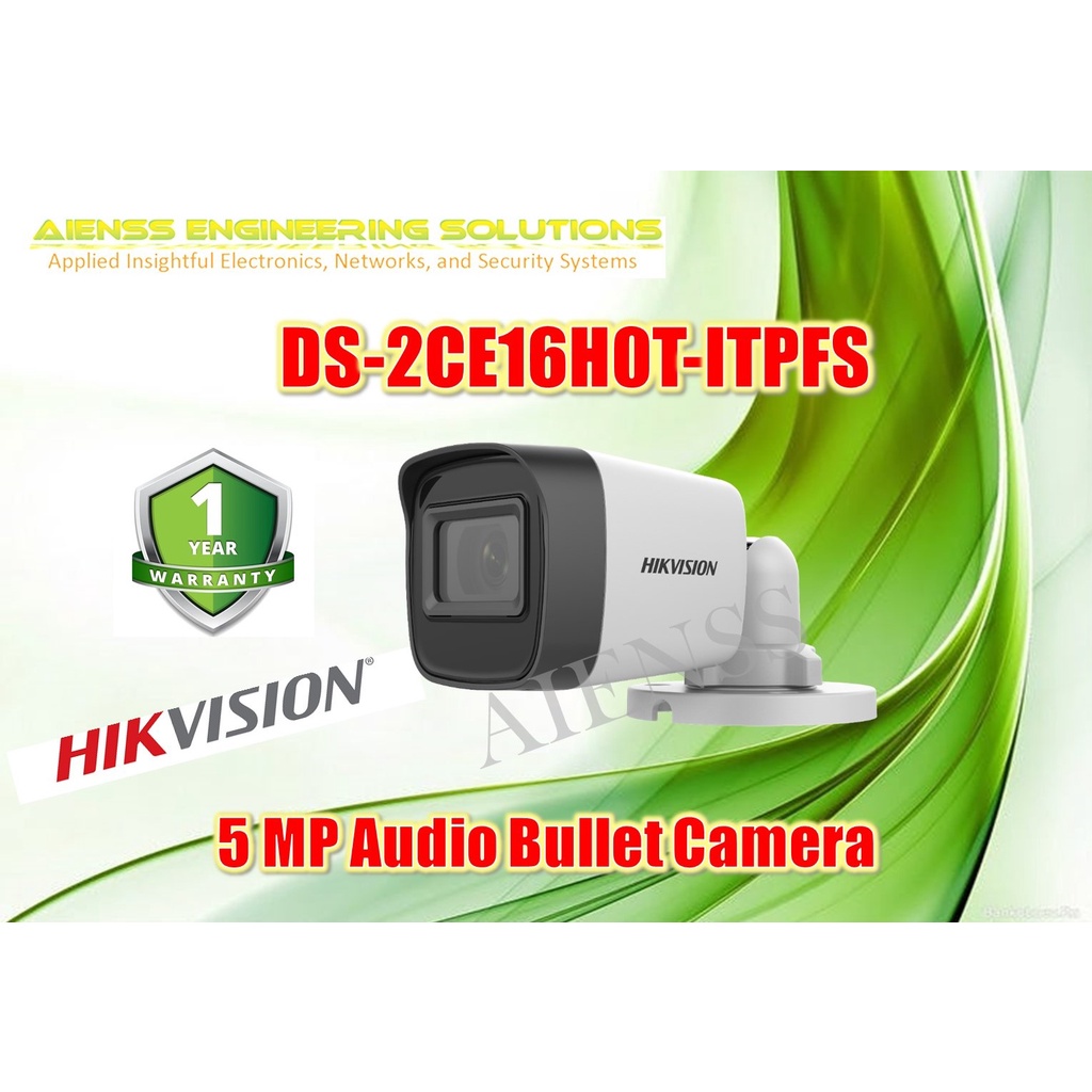 DS-2CE16H0T-ITPFS 2.8mm 5 MP Audio Camera Hikvision | Shopee Philippines