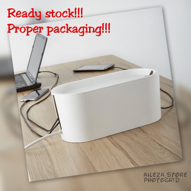 ROMMA Cable Management Box with Lid / White / Kotak Susunan Wayar