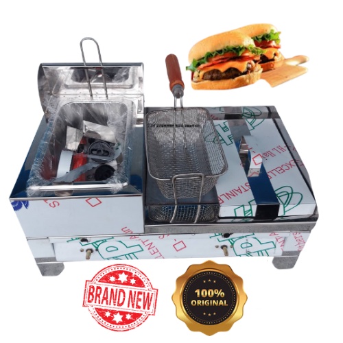 THICK METAL HOT PLATE 2IN1 STAINLESS STEEL NEGOSYO PACKAGE DEEP FRYER & BURGER GRILLER WITH