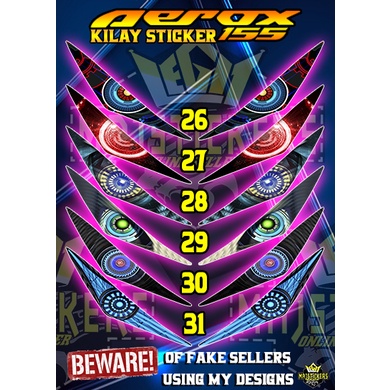 Aerox155 v1 Kilay Sticker Laminated Waterproof | Shopee Philippines