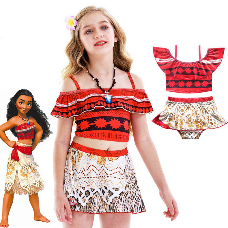 Girls Moana Costume Bikini Swimwear For Kids Princess Costumes Baby ...