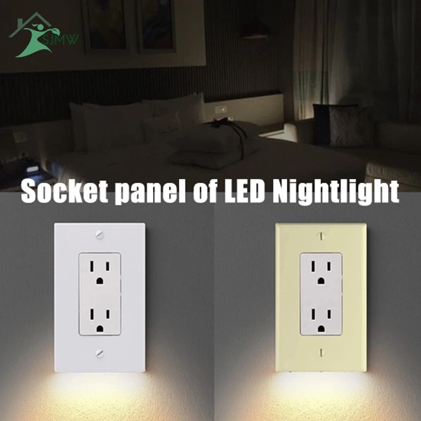 Wall Outlet Cover with LED Night Lights Electrical Outlet Wall Plate ...