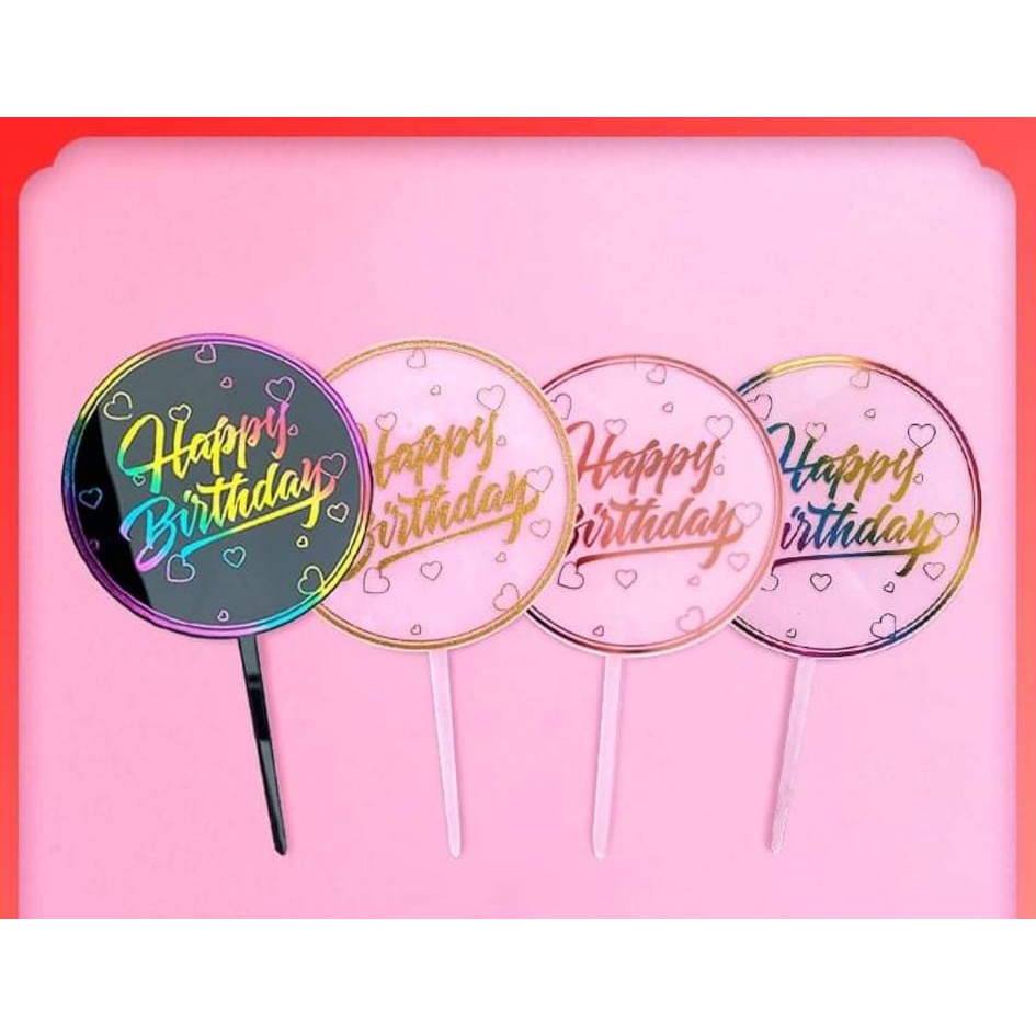 Round Happy Birthday Cake Topper | Shopee Philippines