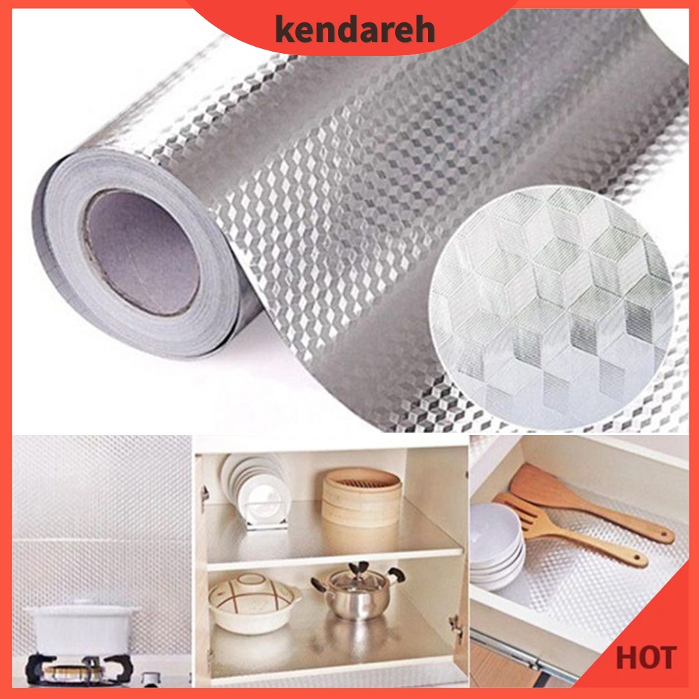 Qt Kitchen Waterproof Oilproof Self Adhesive Aluminum Foil Wall Sticker Home Decor Shopee