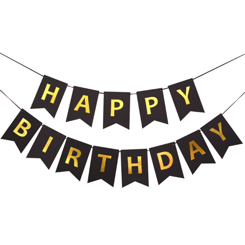 Pentagon HAPPY BIRTHDAY BANNER/HBD Text GOLD BANNER/GOLD Writing HBD ...