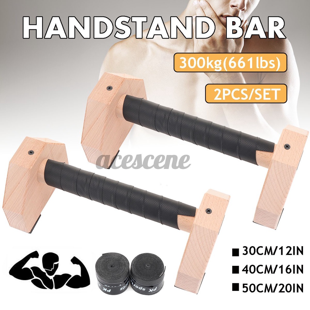 2Pcs Wooden Calisthenics Gymnastics Parallettes Handstand Fitness ...