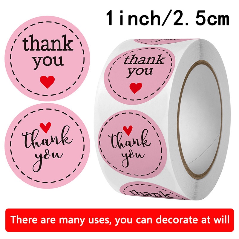 500pcs Round Thank You for Your Order Sticker pink Labels Sticker ...