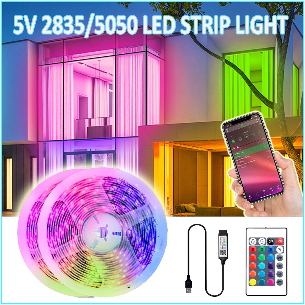 USB LED Light Bar Bluetooth Flexible Light Strip RGB 5050 2835 5V ...