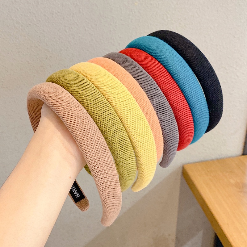 Sponge Wide Rim Headband Black Hair Band White Vintage French Girdle Hair Hoop I.322128168