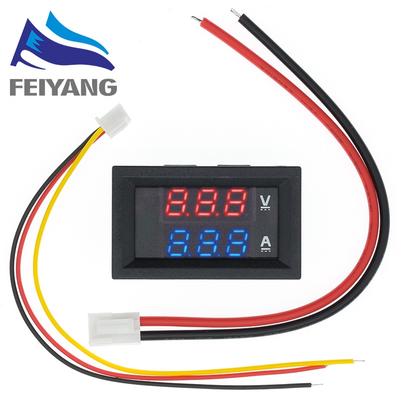 DC 0-100V 10A Digital Voltmeter Ammeter Dual Display Voltage Detector ...