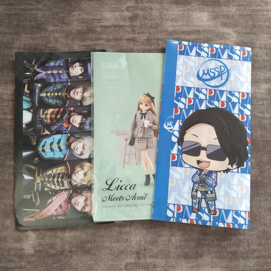 Preloved assorted design long envelope plastic PVC folder anime JPop ...