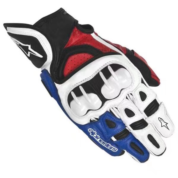 MOTOGP Rider Gloves Carbon Fiber Genuine Leather Motorcycle Riding Full ...