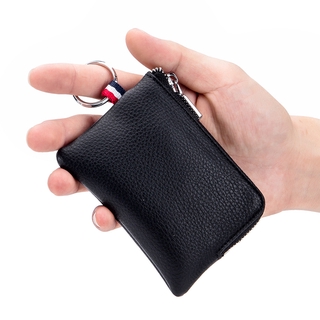 Men s Coin Purse Leather Mini Wallet Soft Leather Zip Coin