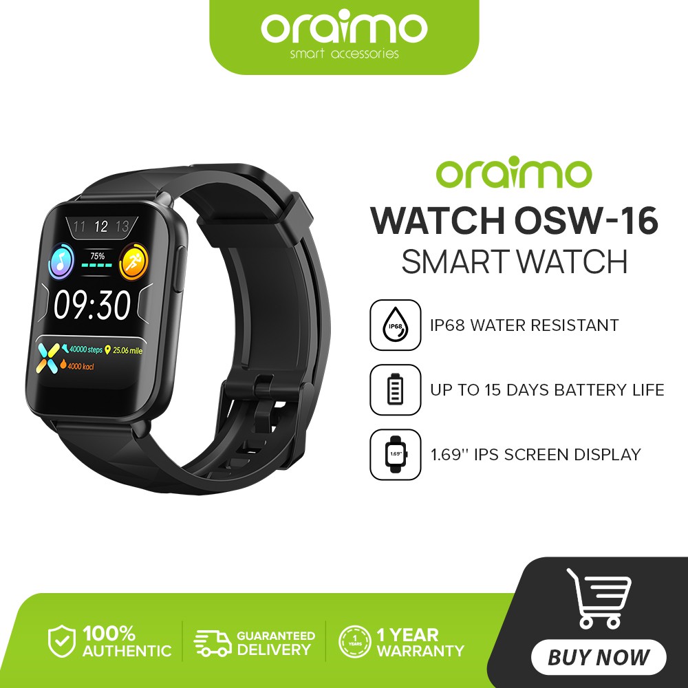 Oraimo Watch OSW 16 Smart Watch IPS Curved Display IP68 Water