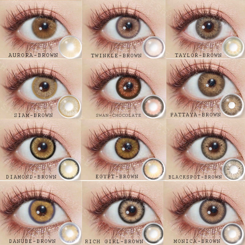 Eyeshare Soft Lens Contact Lens 1 Pair Brown Eyes Color Contacts With ...