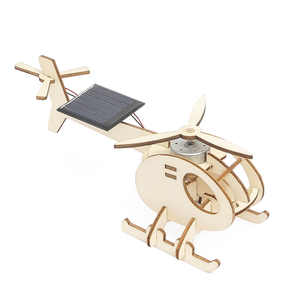Solar helicopter Model Kits Toys DIY Graffiti Handmade Aircraft
