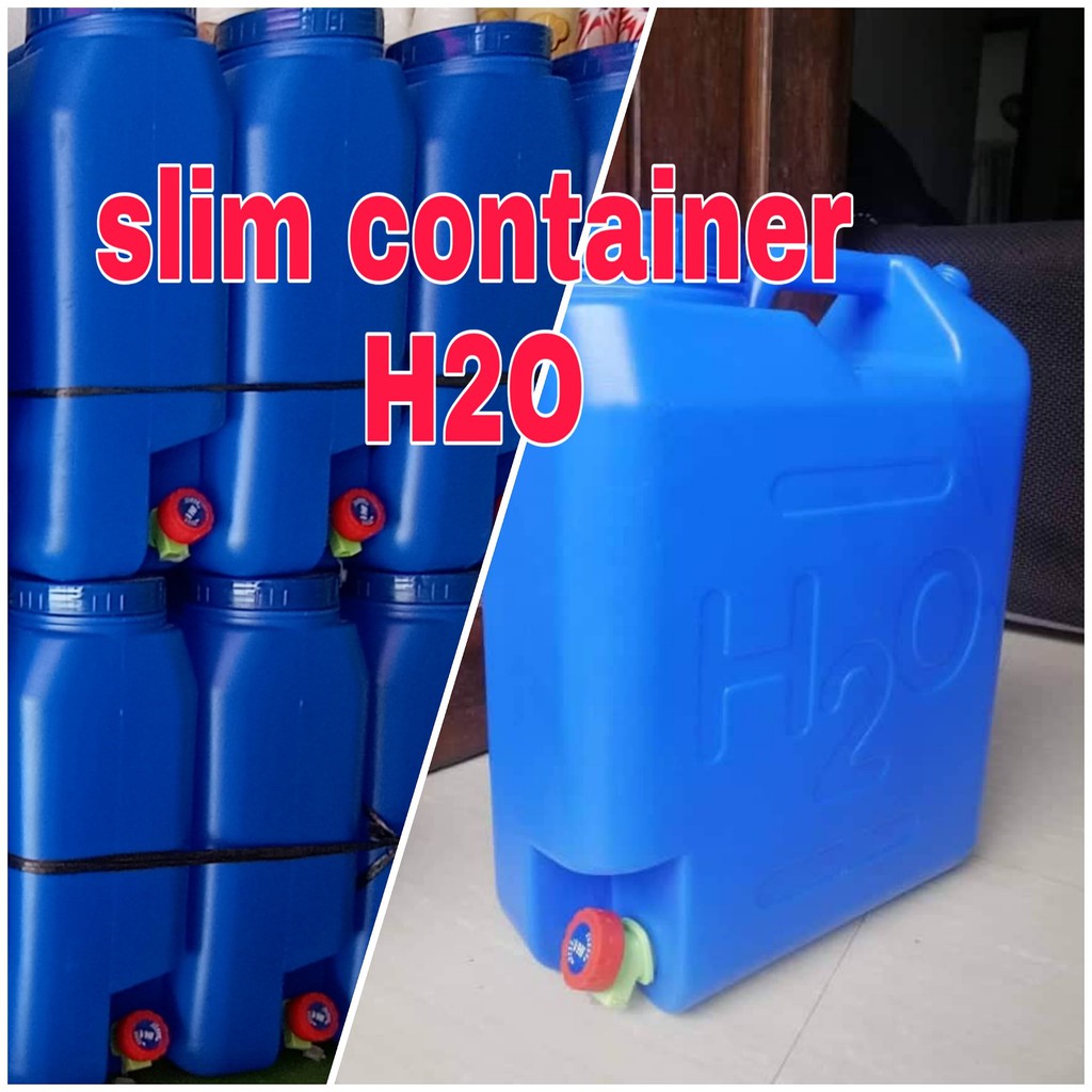 SLIM WATER CONTAINER 5 GALLONS COLOR BLUE WITH ROTARY FAUCET Free Big ...