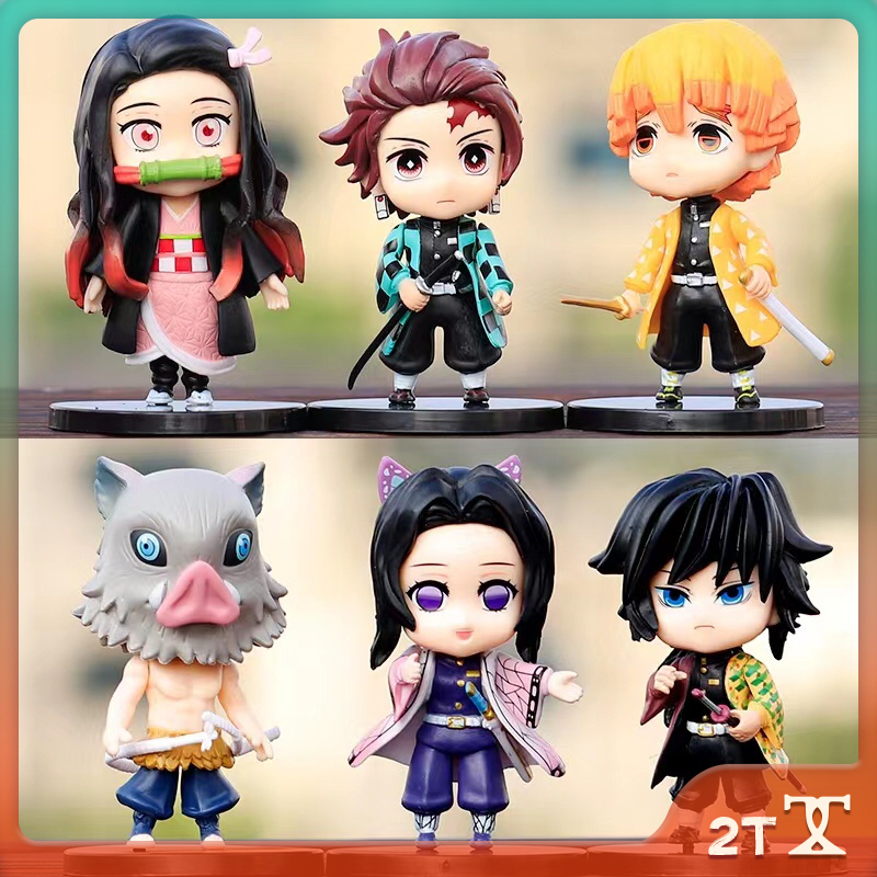 6pcs/set Demon Slayer : Kimetsu No Yaiba Nezuko Zenitsu Tanjirou Giyuu ...