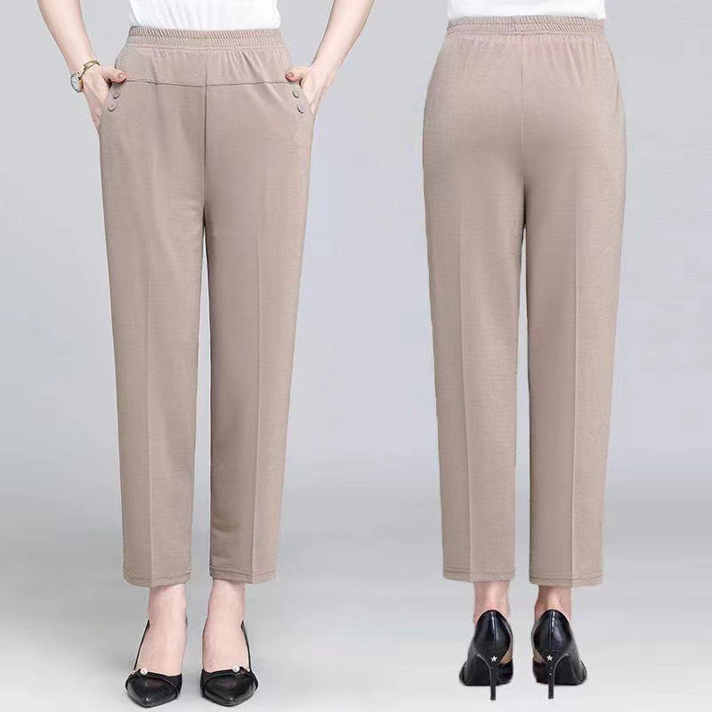 Ginza6 Plus size mom pants comfortable fit casual for middle-aged and ...